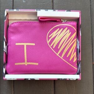 Pink and Gold Heart Pouch